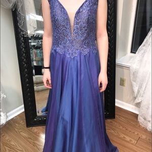 Purple Lace Prom Dress